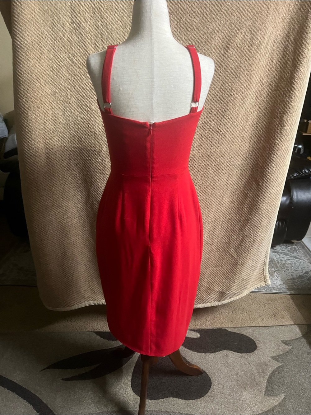 DRESS THE POPULATION MIDI WRAP WOMENS DRESS SIZE XS - Picture 3 of 5